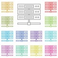 hardware, network drivers multi color icon. Simple thin line, outline vector of hardware icons for UI and UX, website or mobile Royalty Free Stock Photo
