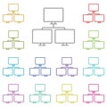 hardware, pc, LAN, server multi color icon. Simple thin line, outline vector of hardware icons for UI and UX, website or mobile Royalty Free Stock Photo