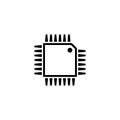 Hardware Processor Chip Flat Vector Icon