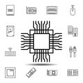 hardware, processor, chip icon. Simple thin line, outline vector element of hardware icons set for UI and UX, website or mobile Royalty Free Stock Photo