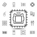 hardware, processor, chip icon. Simple thin line, outline vector element of hardware icons set for UI and UX, website or mobile Royalty Free Stock Photo