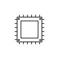 hardware, processor, chip icon. Simple thin line, outline vector of hardware icons for UI and UX, website or mobile application Royalty Free Stock Photo