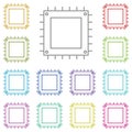 hardware, processor, chip multi color icon. Simple thin line, outline vector of hardware icons for UI and UX, website or mobile Royalty Free Stock Photo