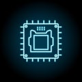 hardware, processor, chip neon icon. Simple thin line, outline vector of hardware icons for UI and UX, website or mobile Royalty Free Stock Photo