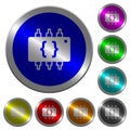 Hardware programming luminous coin-like round color buttons