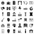 Hardware tech icons set, simple style