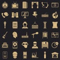 Hardware tech icons set, simple style