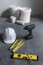 Home renovation and DIY tools still life Royalty Free Stock Photo