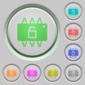 Hardware unlocked push buttons