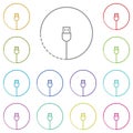 hardware, USB cable multi color icon. Simple thin line, outline vector of hardware icons for UI and UX, website or mobile Royalty Free Stock Photo