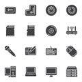 Hardware vector icons set Royalty Free Stock Photo