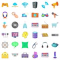 Hardware widget icons set, cartoon style Royalty Free Stock Photo