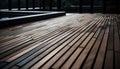 Hardwood plank flooring in a modern built structure outdoors generated by AI