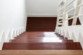 Hardwood stair steps, interior stairs material and home design Royalty Free Stock Photo