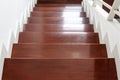 Hardwood stair steps, interior stairs material and home design Royalty Free Stock Photo