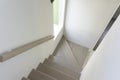 Hardwood stair steps and white wall Royalty Free Stock Photo
