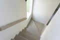 Hardwood stair steps and white wall Royalty Free Stock Photo