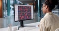 Hardworking African American Woman Analyzing Big Dataset On Office Computer Royalty Free Stock Photo