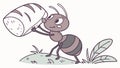 Hardworking Ant Hauling Bread Crumb, vector design Generative AI Royalty Free Stock Photo