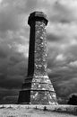 Hardys Monument, Portesham Dorset, UK in black and white 
