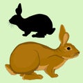 Hare adult black silhouette realistic