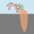 Hare with a big carrot