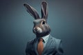 a hare in a business suit,Rabbit businessman,the head of a rabbit in a business suit, a rabbit businessman,Generative AI