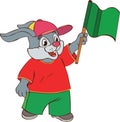 Hare with a flag