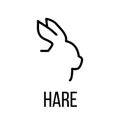 Hare icon or logo in modern line style.