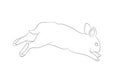 Hare jumping, lines, vector
