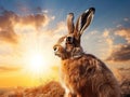 Ai Generated illustration Wildlife Concept of Hare ( Lepus europaeus