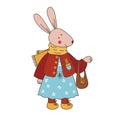 Hare rabbir animal cute fairytale vector character