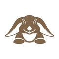 Hare rabbit vector illustration flat style front side Royalty Free Stock Photo