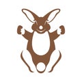 Hare rabbit vector illustration flat style front side Royalty Free Stock Photo