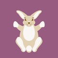 Hare rabbit vector illustration flat style front side Royalty Free Stock Photo