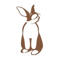 Hare rabbit vector illustration flat style front side Royalty Free Stock Photo