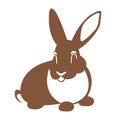 Hare rabbit vector illustration flat style front side Royalty Free Stock Photo