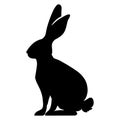 Hare sitting silhouette