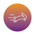 Hare speed animal block style icon