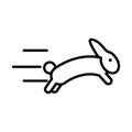 Hare speed animal line style icon