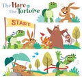 The hare and the tortoise Royalty Free Stock Photo