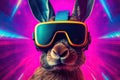 Hare Wearing VR Headset, Generative AI