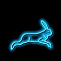 hare wild animal neon glow icon illustration