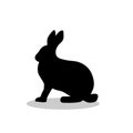 Hare wild black silhouette animal