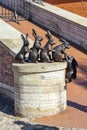 Hares sculpture in Peter and Paul fortress on Hare island, Saint Petersburg, Russia