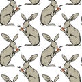 Hares seamless pattern