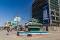 HARGEISA, SOMALILAND - APRIL 16, 2019: Tank monument in Hargeisa, capital of Somalila