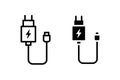 ÃÂ¡harging adapter vector icon set. Charge, battery symbol