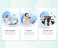 User interface kit for Hajj guide step by step vector illustration