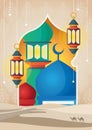 hari raya card design. Vector illustration decorative design Royalty Free Stock Photo